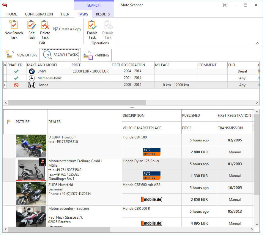 Moto Scanner screenshot